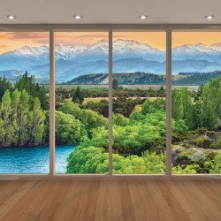 Wallpapers mural Mountain View window gold