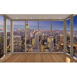 Wallpapers view from New York window gold