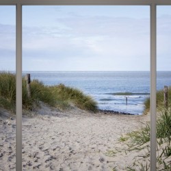 Wallpapers mural seascape with dunes and path window