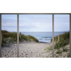 Wallpapers mural seascape with dunes and path window Wallpapers mural seascape with dunes and path window