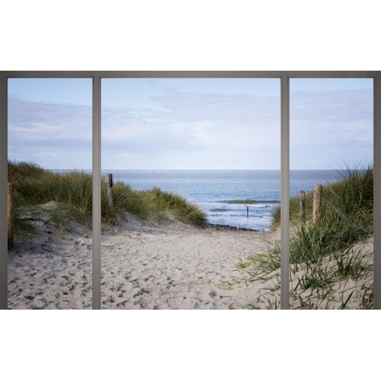 Wallpapers mural seascape with dunes and path window