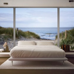 Wallpapers mural seascape with dunes and path window