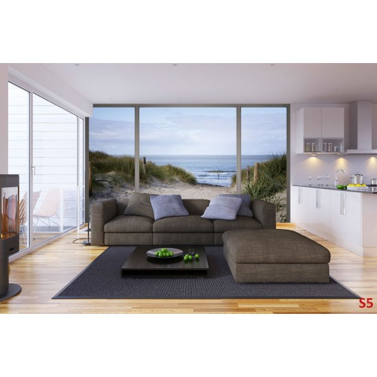 Wallpapers mural seascape with dunes and path window