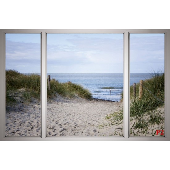 Wallpapers mural seascape with dunes and path window