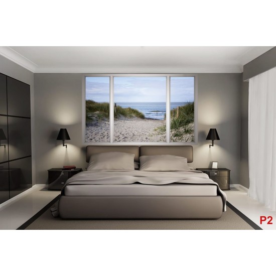 Wallpapers mural seascape with dunes and path window