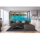 Wall murals Tropical view of Bora Bora window gold Wall murals Tropical view of Bora Bora window gold