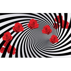 Wallpapers 3D spiral with red roses