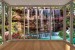 Wallpapers mural waterfall water wall window gold