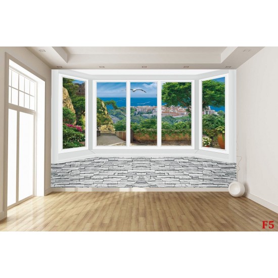 Wall murals mitation window wall sea and seagulls Wall murals mitation window wall sea and seagulls