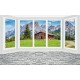 Photo murals Imitation window wall view of the chalet in the mountains Photo murals Imitation window wall view of the chalet in the mountains