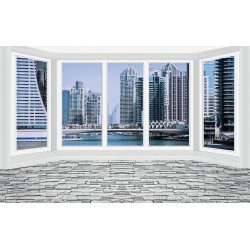 Photo murals Imitation window wall view from Dubai
