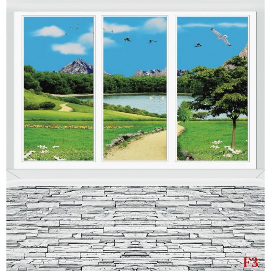 Photo murals Imitation window wall view 3d lake Photo murals Imitation window wall view 3d lake