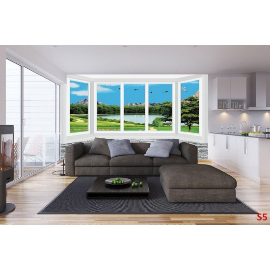 Photo murals Imitation window wall view 3d lake Photo murals Imitation window wall view 3d lake