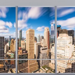 Wallpapers mural french window overlooking Financial Center New York