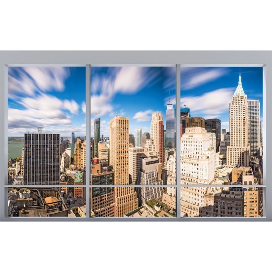Wallpapers mural french window overlooking Financial Center New York Wallpapers mural french window overlooking Financial Center New York