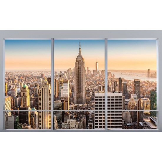 Wallpapers mural window view of Brooklyn Bridge, New York Manhattan