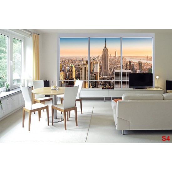 Wallpapers mural window view of Brooklyn Bridge, New York Manhattan