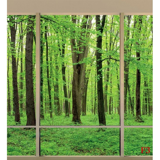 Wallpapers mural Green forest model window 2 color windows Wallpapers mural Green forest model window 2 color windows