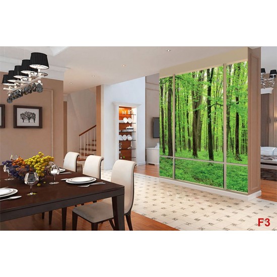 Wallpapers mural Green forest model window 2 color windows Wallpapers mural Green forest model window 2 color windows