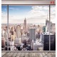 Photo mural imitation walls with window view Manhattan