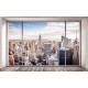 Photo mural imitation walls with window view Manhattan