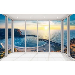 Photo mural sea scenery Bay Bolata French window bright