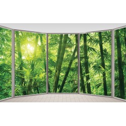 Wallpapers mural ellipse window view bamboo forest Wallpapers mural ellipse window view bamboo forest