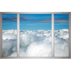 Wallpapers mural view of the sky through a window imitation Wallpapers mural view of the sky through a window imitation