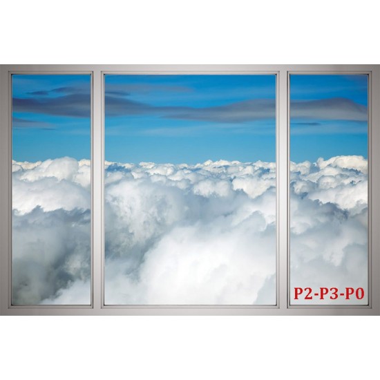Wallpapers mural view of the sky through a window imitation