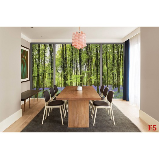 Wallpapers mural window view of forest with purple color Wallpapers mural window view of forest with purple color