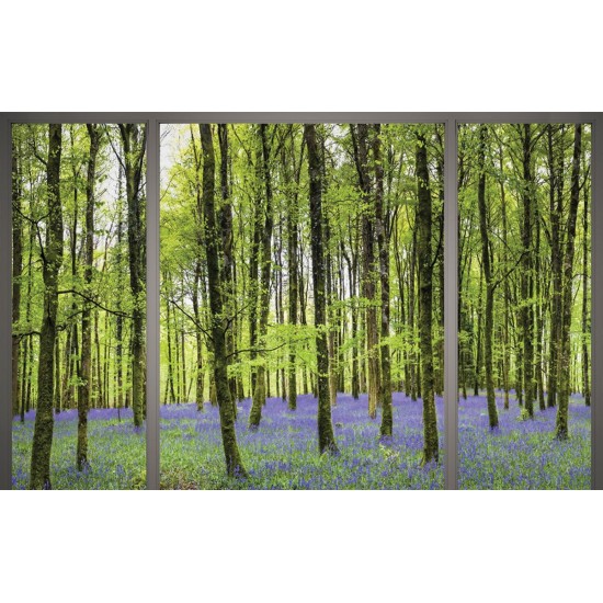 Wallpapers mural window view of forest with purple color Wallpapers mural window view of forest with purple color
