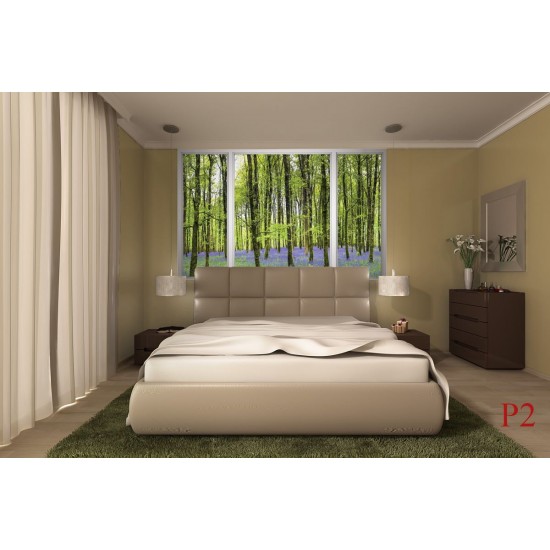 Wallpapers mural window view of forest with purple color Wallpapers mural window view of forest with purple color