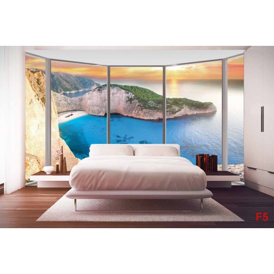 Wallpapers mural Mediterranean view window Wallpapers mural Mediterranean view window