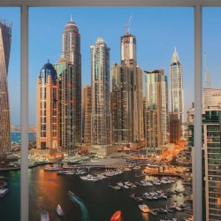 Wallpapers mural view of Dubai skyscrapers window 2