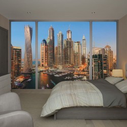 Wallpapers mural view of Dubai skyscrapers window 2
