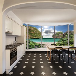 Wallpapers mural ellipse window beautiful view of the beach