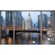 Wallpapers mural panoramic daily view of Chicago and river window