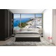 Photo mural view from Santorini in a french window Photo mural view from Santorini in a french window