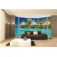 Wallpapers mural tropical summer houses in ellipse view