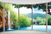 Wallpapers mural ellipse window with waterfall view