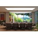 Wallpapers mural ellipse window with waterfall view Wallpapers mural ellipse window with waterfall view