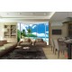 Wallpapers mural ellipse window with coast and palms Wallpapers mural ellipse window with coast and palms