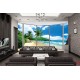 Wallpapers mural ellipse window with coast and palms Wallpapers mural ellipse window with coast and palms