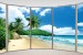 Wallpapers mural ellipse window with coast and palms