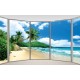 Wallpapers mural ellipse window with coast and palms Wallpapers mural ellipse window with coast and palms