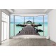 Wallpapers mural ellipse window with sea bridge view 2