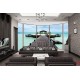 Wallpapers mural ellipse window with sea bridge view 2