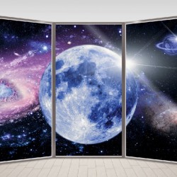 Wallpapers mural ellipse window with cosmos view