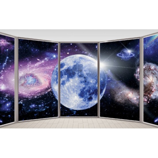 Wallpapers mural ellipse window with cosmos view Wallpapers mural ellipse window with cosmos view