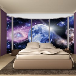 Wallpapers mural ellipse window with cosmos view